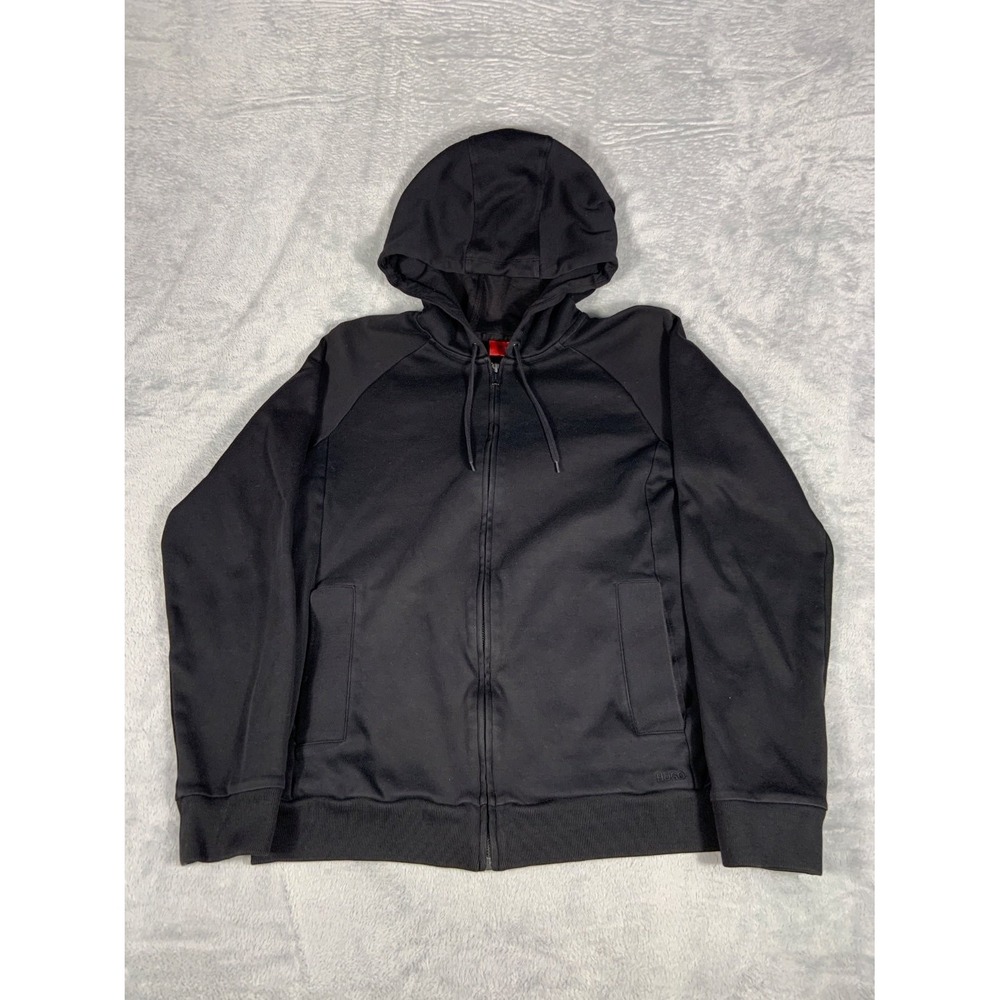Hugo Boss Mens Full Zip Hoodie Sweatshirt XL Black Long Sleeve